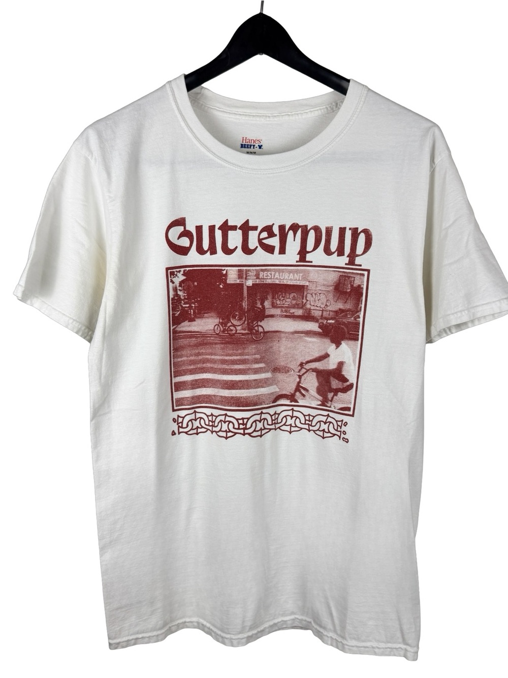 Mens Y2K Gutterpup Sober At This Party Again Band Box Logo White Shirt Size M
